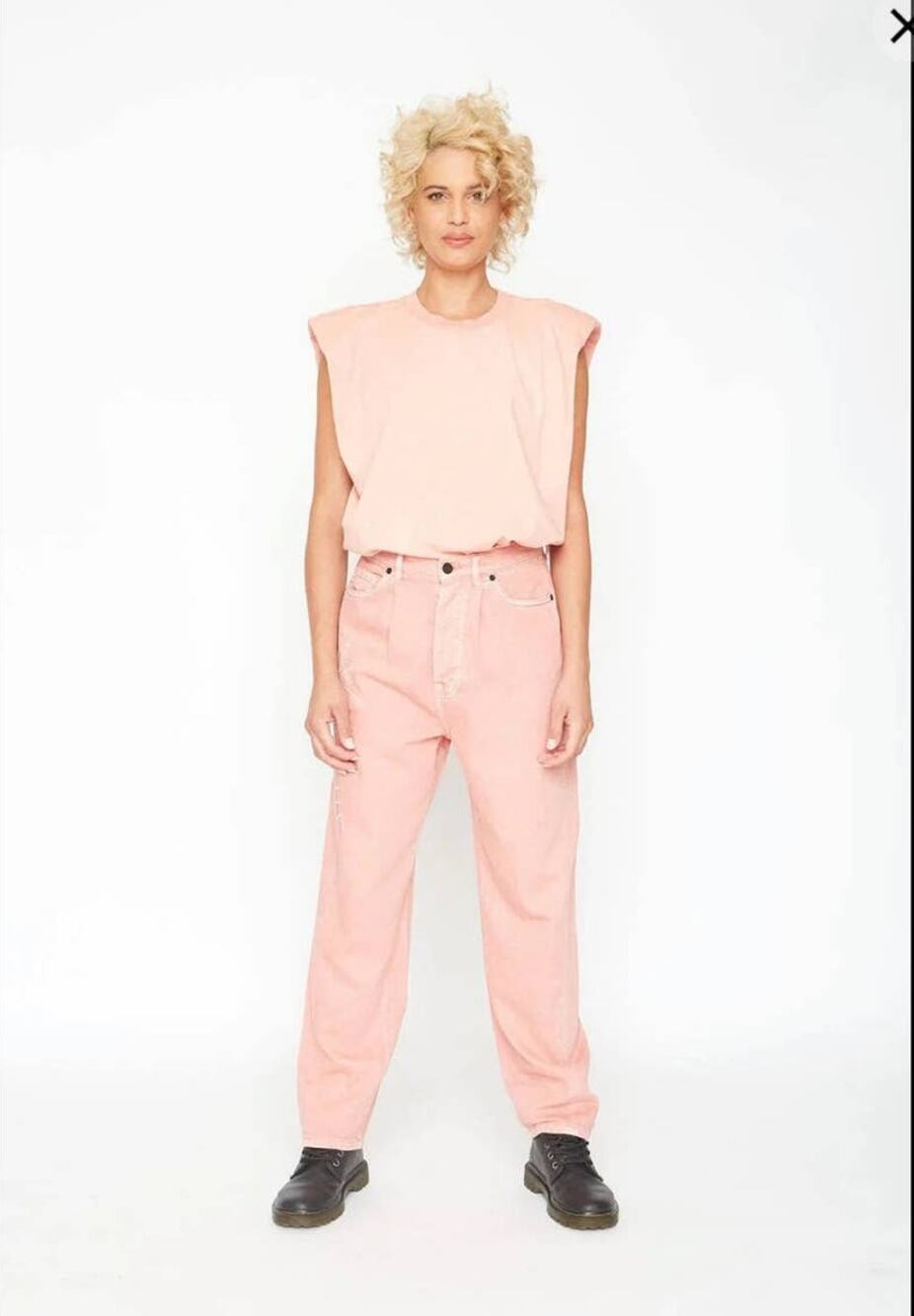Free People v. Sandrine Rose Wide Leg High Rise Embroidered Pink Pants - 26